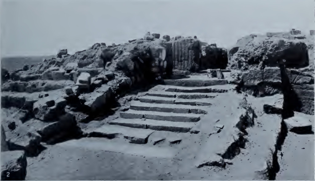 A photograph of the Sun Temple ruins at Meroë taken during the John Garstang excavation of 1909-10.