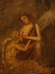 Ancient Roman fresco depicting Micon and Pero from Pompeii. This image is by Stefano Bolognini and is distributed under a CC-BY-SA 2.0 license.